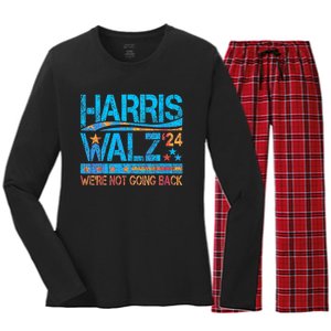 Harris Waltz 2024 Election Kamala Harris Tim Waltz 2024 Women's Long Sleeve Flannel Pajama Set 