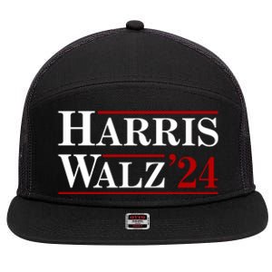 Harris Waltz 2024 Election Kamala Harris Tim Waltz 7 Panel Mesh Trucker Snapback Hat