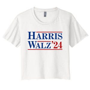 Harris Waltz 2024 Election Kamala Harris Tim Waltz Women's Crop Top Tee