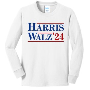 Harris Waltz 2024 Election Kamala Harris Tim Waltz Kids Long Sleeve Shirt