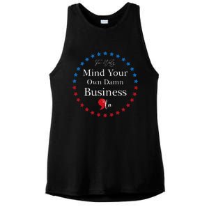 Harris Waltz 2024 Mind Your Own Damn Business Ladies PosiCharge Tri-Blend Wicking Tank