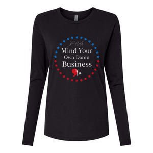 Harris Waltz 2024 Mind Your Own Damn Business Womens Cotton Relaxed Long Sleeve T-Shirt