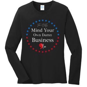 Harris Waltz 2024 Mind Your Own Damn Business Ladies Long Sleeve Shirt