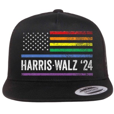 Harris Walz 2024 Election Kamala Tim Waltz American Flat Bill Trucker Hat