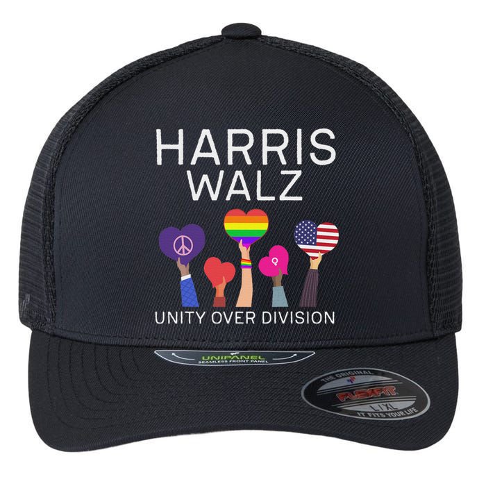 Harris Waltz 2024 Unity Over Division Flexfit Unipanel Trucker Cap