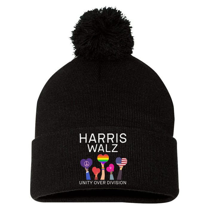 Harris Waltz 2024 Unity Over Division Pom Pom 12in Knit Beanie