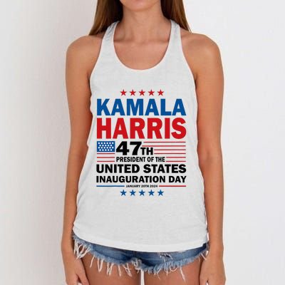 Harris Won 2024 Election Inauguration Kamala Harris Waltz 47 Women's Knotted Racerback Tank