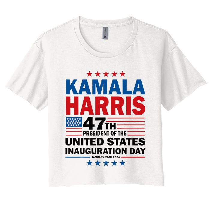 Harris Won 2024 Election Inauguration Kamala Harris Waltz 47 Women's Crop Top Tee