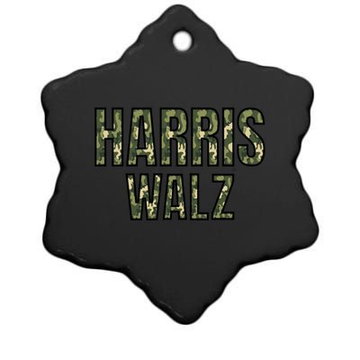 Harris Walz 2024 Presidential Election Kamala Camo Funny Gift Ceramic Star Ornament