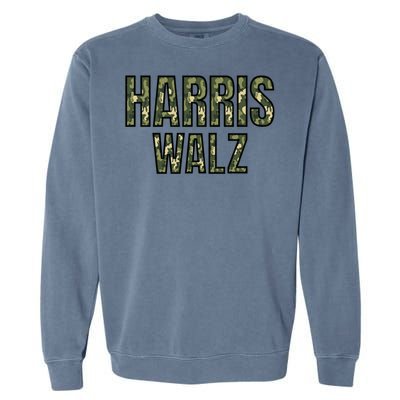 Harris Walz 2024 Presidential Election Kamala Camo Funny Gift Garment-Dyed Sweatshirt