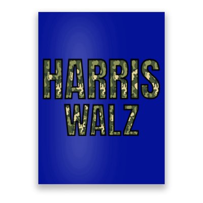 Harris Walz 2024 Presidential Election Kamala Camo Funny Gift Poster