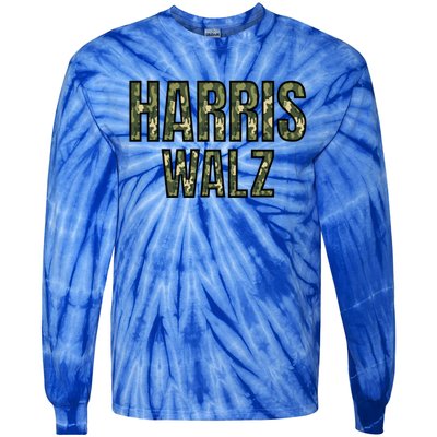 Harris Walz 2024 Presidential Election Kamala Camo Funny Gift Tie-Dye Long Sleeve Shirt