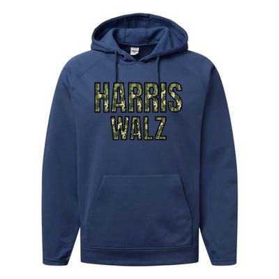 Harris Walz 2024 Presidential Election Kamala Camo Funny Gift Performance Fleece Hoodie