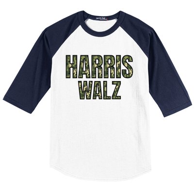 Harris Walz 2024 Presidential Election Kamala Camo Funny Gift Baseball Sleeve Shirt