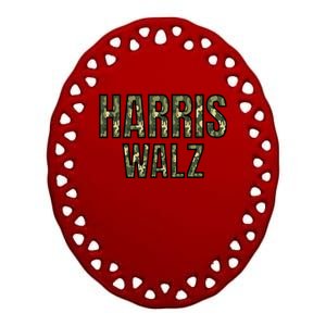 Harris Walz 2024 Presidential Election Kamala Camo Funny Gift Ceramic Oval Ornament