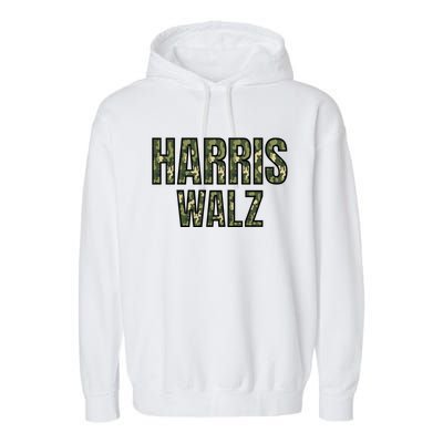 Harris Walz 2024 Presidential Election Kamala Camo Funny Gift Garment-Dyed Fleece Hoodie