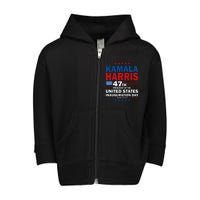 Harris Won 2024 Election Inauguration Kamala Harris Waltz 47 Toddler Zip Fleece Hoodie