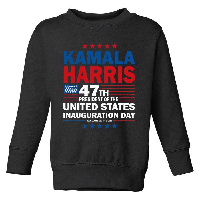 Harris Won 2024 Election Inauguration Kamala Harris Waltz 47 Toddler Sweatshirt