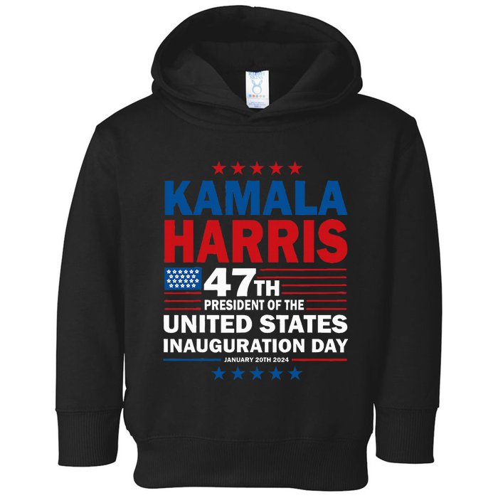 Harris Won 2024 Election Inauguration Kamala Harris Waltz 47 Toddler Hoodie