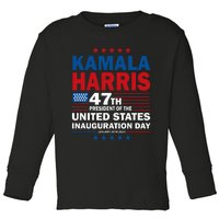 Harris Won 2024 Election Inauguration Kamala Harris Waltz 47 Toddler Long Sleeve Shirt