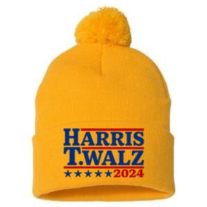 Harris Walz 2024 Funny Harris Walz Pom Pom 12in Knit Beanie