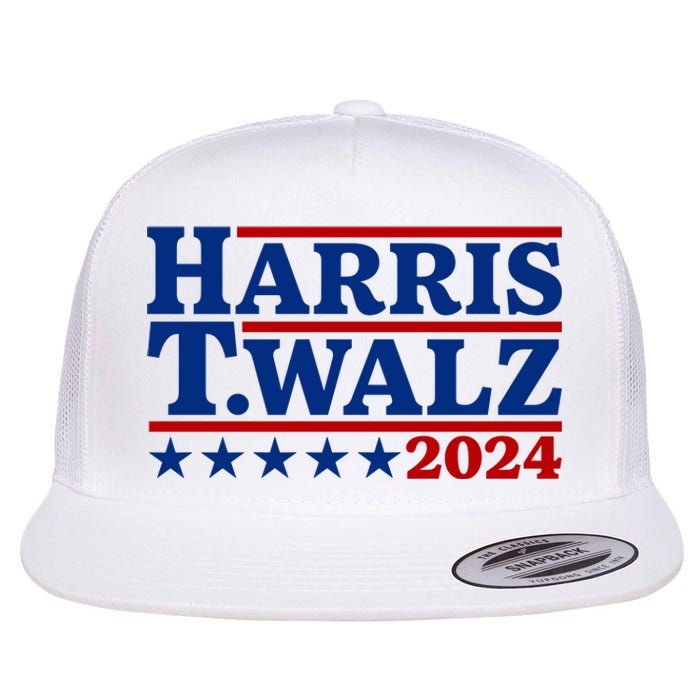 Harris Walz 2024 Funny Harris Walz Flat Bill Trucker Hat