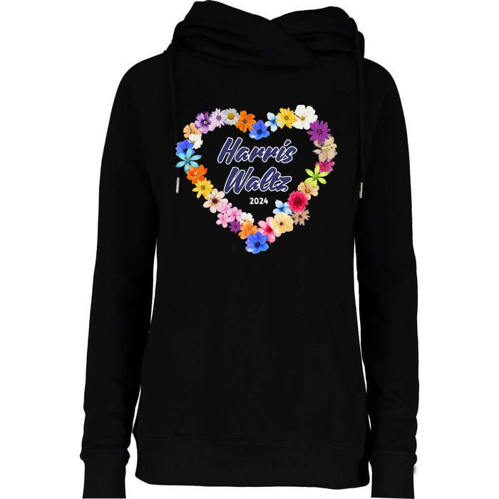 Harris Waltz 2024 Flower Tender Heart Womens Funnel Neck Pullover Hood