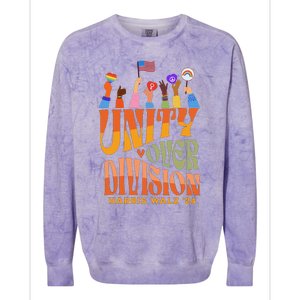 Harris Waltz 2024 Unity Over Division Gift Colorblast Crewneck Sweatshirt