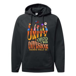 Harris Waltz 2024 Unity Over Division Gift Performance Fleece Hoodie