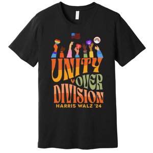 Harris Waltz 2024 Unity Over Division Gift Premium T-Shirt