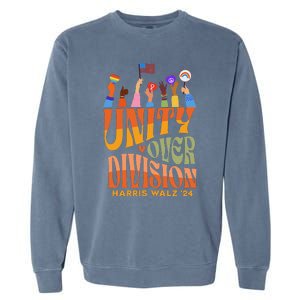 Harris Waltz 2024 Unity Over Division Gift Garment-Dyed Sweatshirt