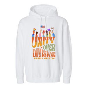 Harris Waltz 2024 Unity Over Division Gift Garment-Dyed Fleece Hoodie