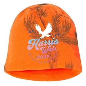 Harris Walz 2024 Election Vote Blue Kamala Walz 2024 Kati - Camo Knit Beanie