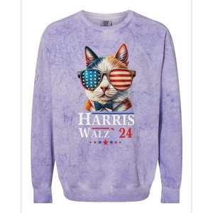 Harris Waltz 2024 Election Cat Ladies Kamala Harris Colorblast Crewneck Sweatshirt