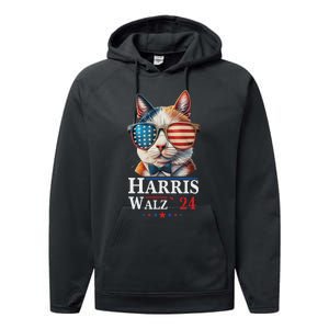 Harris Waltz 2024 Election Cat Ladies Kamala Harris Performance Fleece Hoodie