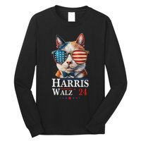 Harris Waltz 2024 Election Cat Ladies Kamala Harris Long Sleeve Shirt