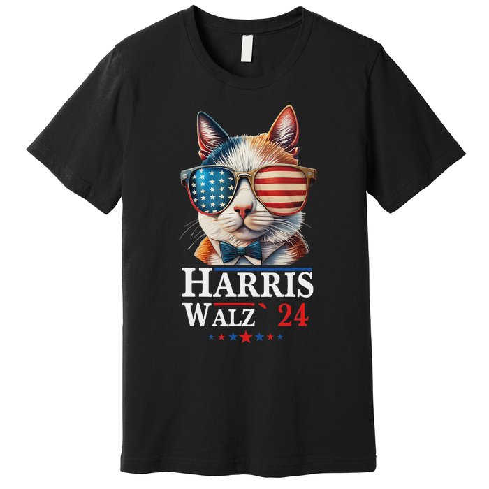 Harris Waltz 2024 Election Cat Ladies Kamala Harris Premium T-Shirt