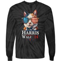 Harris Waltz 2024 Election Cat Ladies Kamala Harris Tie-Dye Long Sleeve Shirt