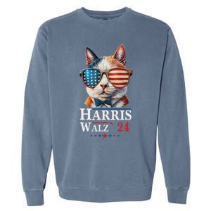 Harris Waltz 2024 Election Cat Ladies Kamala Harris Garment-Dyed Sweatshirt