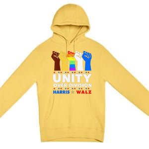 Harris Waltz 2024 Unity Over Division Kamala Harris Tim Walz Premium Pullover Hoodie