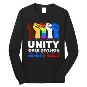 Harris Waltz 2024 Unity Over Division Kamala Harris Tim Walz Long Sleeve Shirt