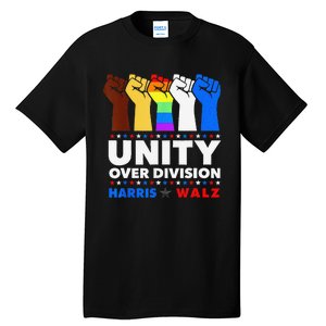 Harris Waltz 2024 Unity Over Division Kamala Harris Tim Walz Tall T-Shirt