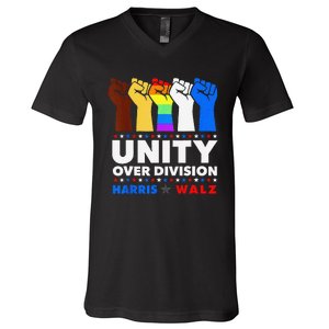 Harris Waltz 2024 Unity Over Division Kamala Harris Tim Walz V-Neck T-Shirt