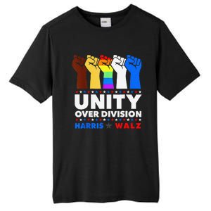 Harris Waltz 2024 Unity Over Division Kamala Harris Tim Walz Tall Fusion ChromaSoft Performance T-Shirt