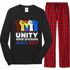 Harris Waltz 2024 Unity Over Division Kamala Harris Tim Walz Long Sleeve Pajama Set