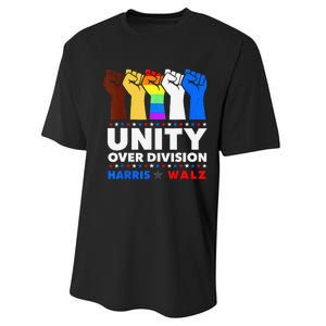 Harris Waltz 2024 Unity Over Division Kamala Harris Tim Walz Performance Sprint T-Shirt