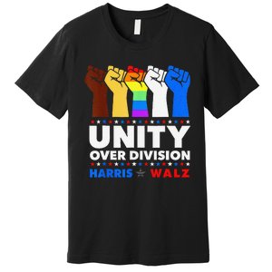 Harris Waltz 2024 Unity Over Division Kamala Harris Tim Walz Premium T-Shirt