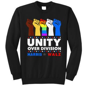 Harris Waltz 2024 Unity Over Division Kamala Harris Tim Walz Tall Sweatshirt