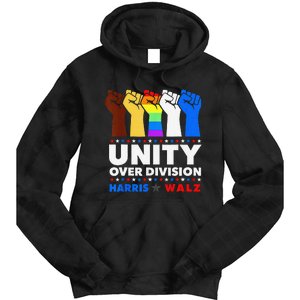 Harris Waltz 2024 Unity Over Division Kamala Harris Tim Walz Tie Dye Hoodie