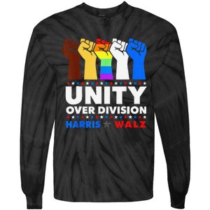 Harris Waltz 2024 Unity Over Division Kamala Harris Tim Walz Tie-Dye Long Sleeve Shirt